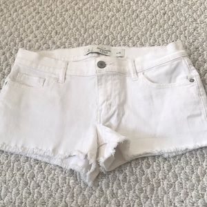 Abercrombie and Fitch White Denim Shorts